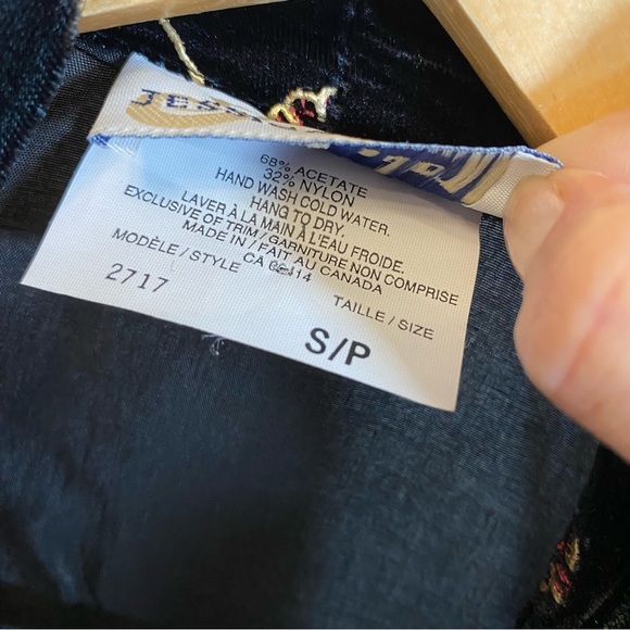 Vintage Jessica Scott Sheer Mesh Velvet Button Top Floral Flowers Black Jacket - Picture 8 of 12